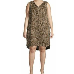 Beach Lunch Lounge Kayla Animal Print Shift Dress Plus Size 1X NWT